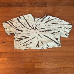 Hollister - blue tie dye graphic cropped tee - Size small